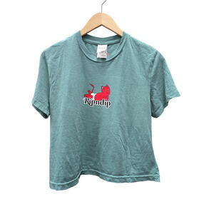 Rip & Dip Crop Green T-shirt, Women's Medium